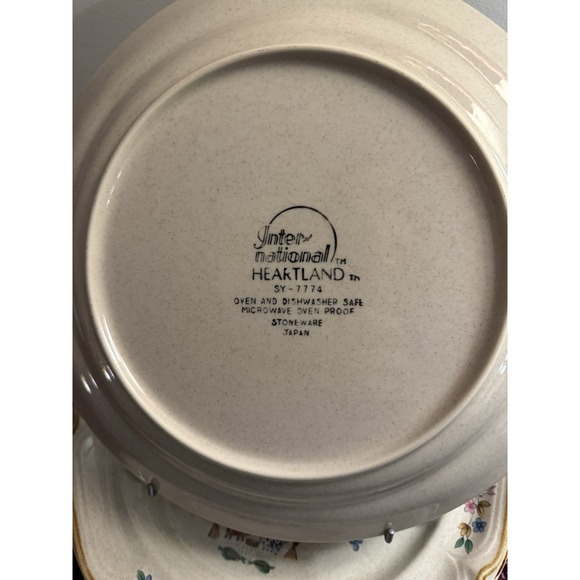 Lot of 4 International Tableworks Heartland 7774 10.5" Round Dinner Plates Vtg - Picture 5 of 6